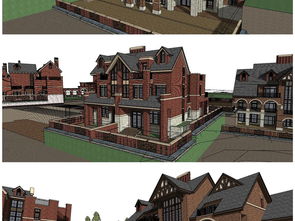 精品英式风格别墅群建筑整体规划SU模型设计图解析与获取